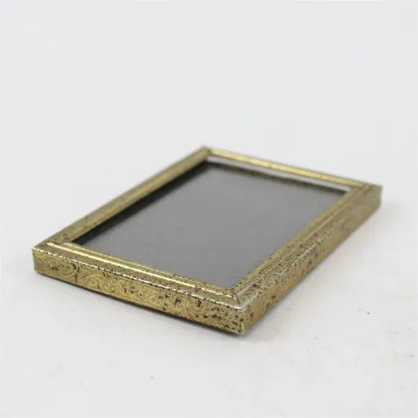 Lot of 2 Vtg Small Gold-Toned Photo Frames - Hinged Double and Single
