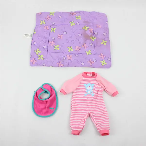 Lot of 3 Baby Doll Accessories Bib Blanket Pajamas