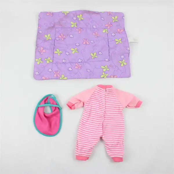 Lot of 3 Baby Doll Accessories Bib Blanket Pajamas