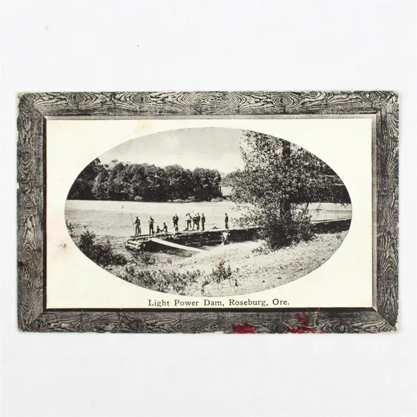 Light Power Dam Roseburg Oregon Litho Postcard Olalla Postmark 1913
