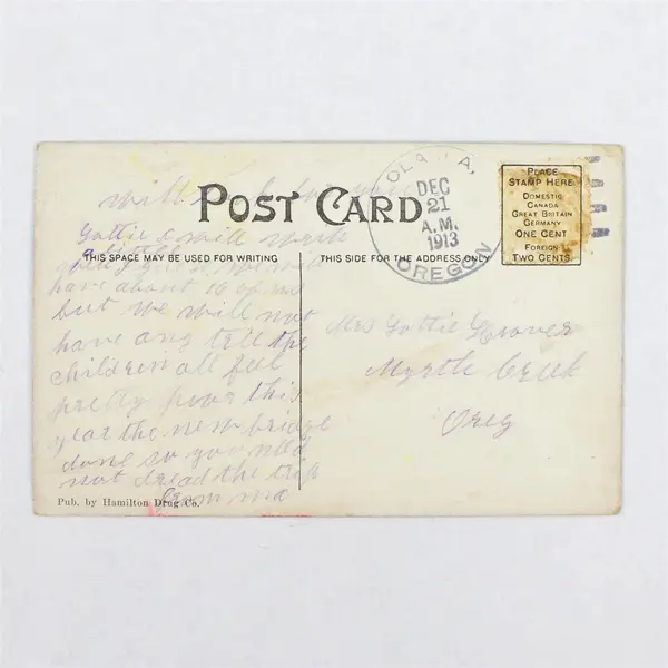 Light Power Dam Roseburg Oregon Litho Postcard Olalla Postmark 1913