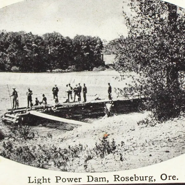 Light Power Dam Roseburg Oregon Litho Postcard Olalla Postmark 1913