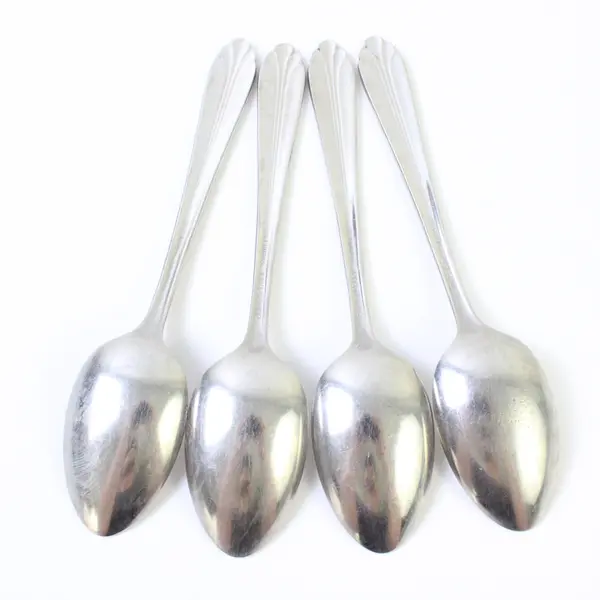 Set of 4 Oneida Tempo Design Deluxe Stainless Oval Soup Spoons 7.25"