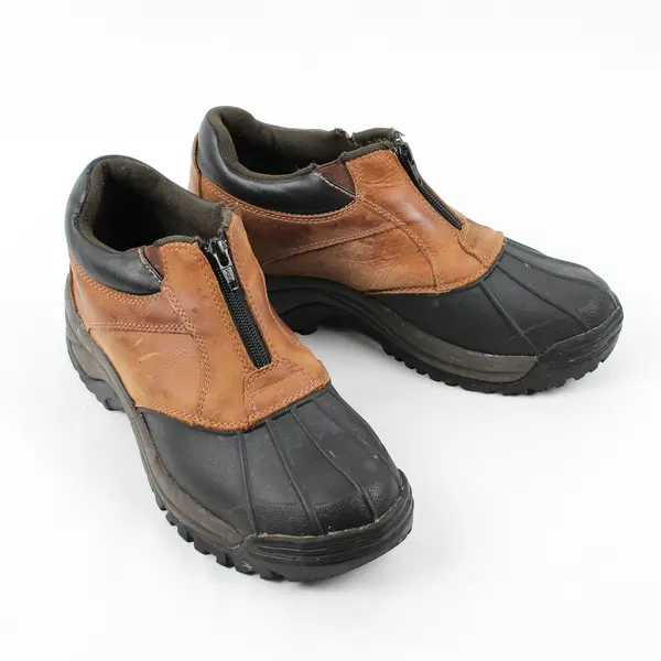 Propet Brown Leather W/ Black M3786 Blizzard Ankle Zip Boots Men's Size 8.5 M