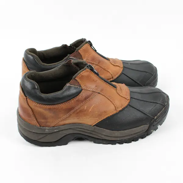 Propet Brown Leather W/ Black M3786 Blizzard Ankle Zip Boots Men's Size 8.5 M