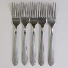 Set of 5 Oneida Tempo Design Deluxe Stainless Dinner Forks 