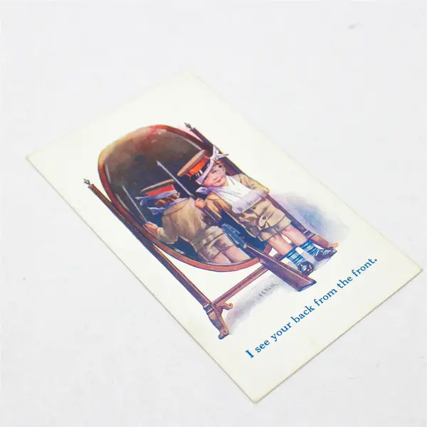 I See Your Back From The Front Boy In WWI Uniform Postcard AA Nash