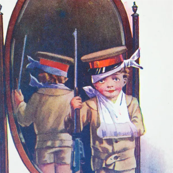 I See Your Back From The Front Boy In WWI Uniform Postcard AA Nash