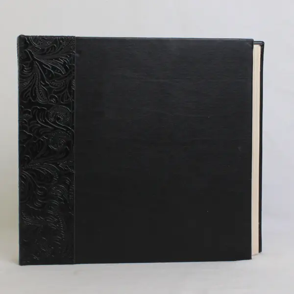Embossed Bonded Faux Leather Photo Album - Black - 200 Pockets Holds 4"x6" 