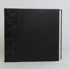 Embossed Bonded Faux Leather Photo Album - Black - 200 Pockets Holds 4"x6" 