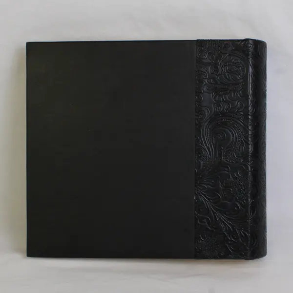 Embossed Bonded Faux Leather Photo Album - Black - 200 Pockets Holds 4"x6" 