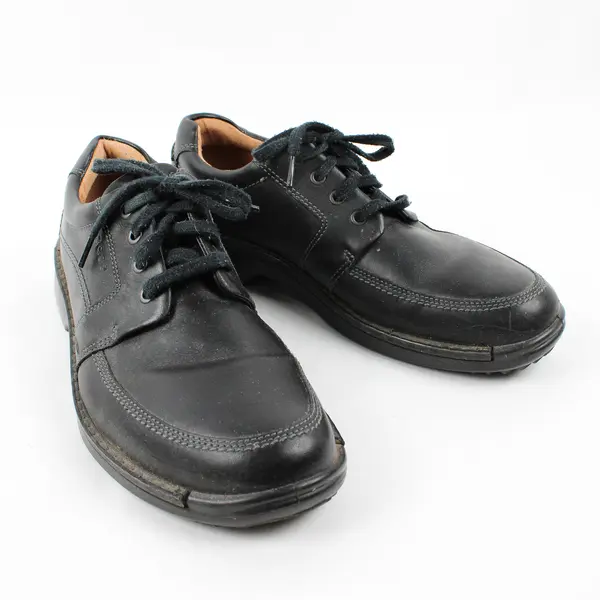 Ecco Solid Black Leather Fusion II Tie Moc-Toe Oxford Dress Shoes Men's Size 11