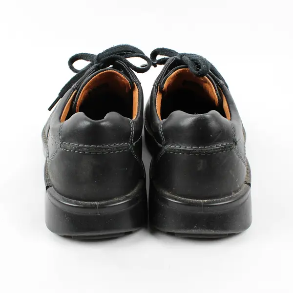 Ecco Solid Black Leather Fusion II Tie Moc-Toe Oxford Dress Shoes Men's Size 11