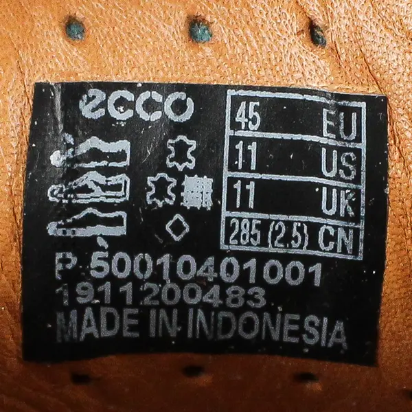 Ecco Solid Black Leather Fusion II Tie Moc-Toe Oxford Dress Shoes Men's Size 11