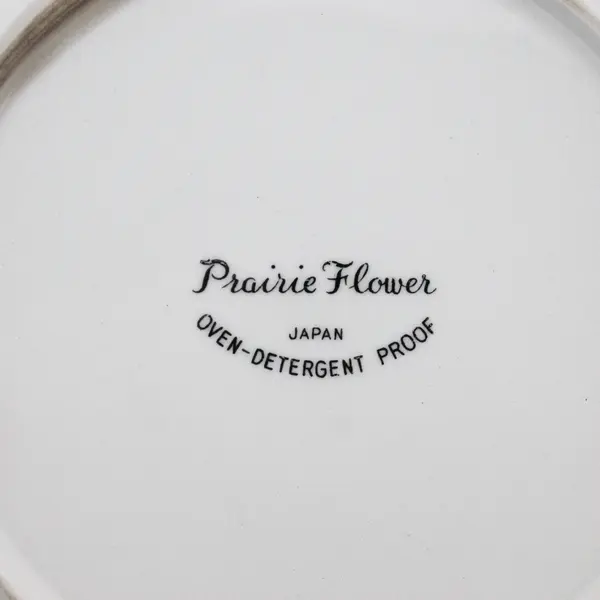 Set of 3 Prairie Flower Japan Blue Flower Wheat Pattern Bread Plates 6 1/2"