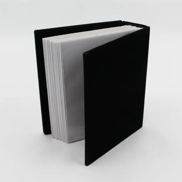 Vtg Silver & Black Velvet Picture Frame w/Built in Photo Album 50 Slots - 3"x4" 
