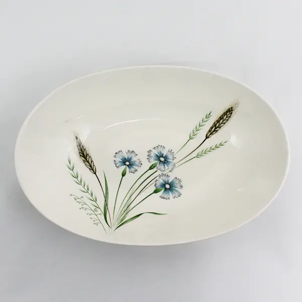Vintage Prairie Flower 11" Oval Vegetable Serving  Bowl  From Japan