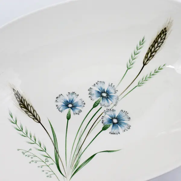 Vintage Prairie Flower 11" Oval Vegetable Serving  Bowl  From Japan