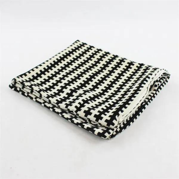 Unbranded Black/White Fabric Zip Up Decorative Pillowcase/Sham 21" x 21"