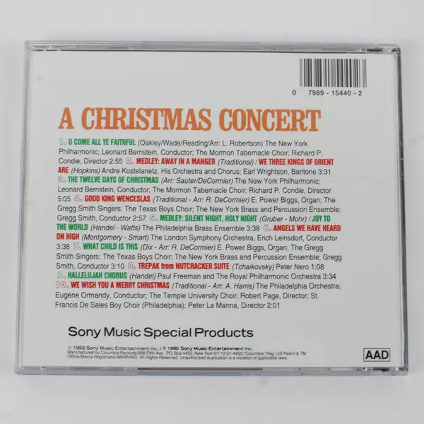 A Holiday Concert CD, 1992 Sony #A15440