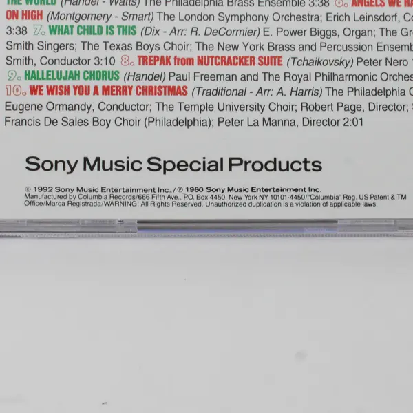 A Holiday Concert CD, 1992 Sony #A15440