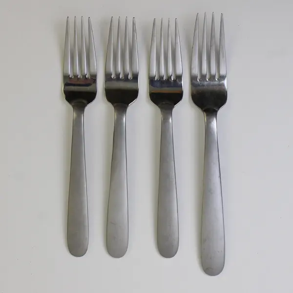 Lot of 4 Oneida Zone Stainless 3 Salad Forks & A Dinner Fork