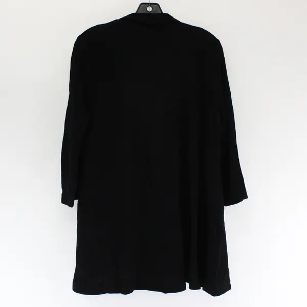 Vtg L.L. Martin Women's 12 (M) Black Open Front 1/2 Sleeve Stretchy Cardigan