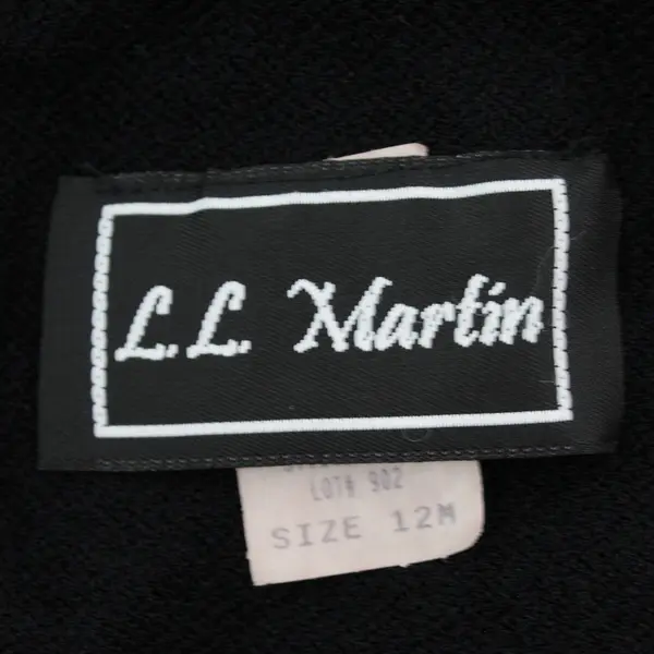 Vtg L.L. Martin Women's 12 (M) Black Open Front 1/2 Sleeve Stretchy Cardigan