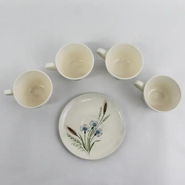 4 Vintage Prairie Flower Cups & 1 Saucer  From Japan
