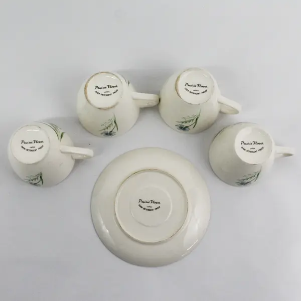 4 Vintage Prairie Flower Cups & 1 Saucer  From Japan