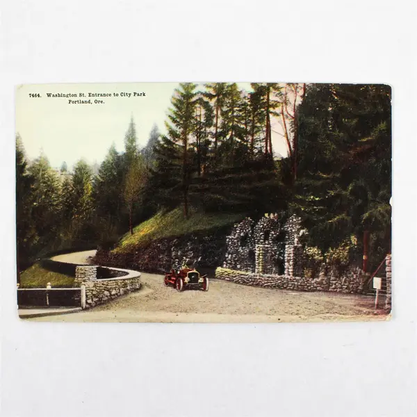 Lot Of 2 Entrance To City Park Portland Oregon Color Litho Postcards 