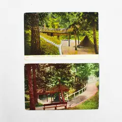 Lot Of 2 City Park Bridges Portland Oregon Color Litho Postcards 