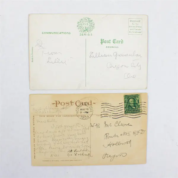 Lot Of 2 City Park Bridges Portland Oregon Color Litho Postcards 