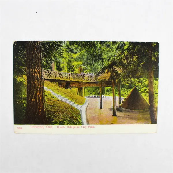 Lot Of 2 City Park Bridges Portland Oregon Color Litho Postcards 