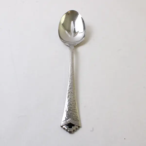 Lot of 2 Oneida Tessoro-Black Stainless French Hollow Knife & Pierced Tablespoon