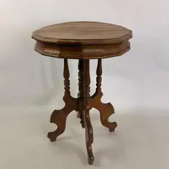 Vintage Victorian Style Handmade Wood Parlor Table Flawed- Local Pickup Only