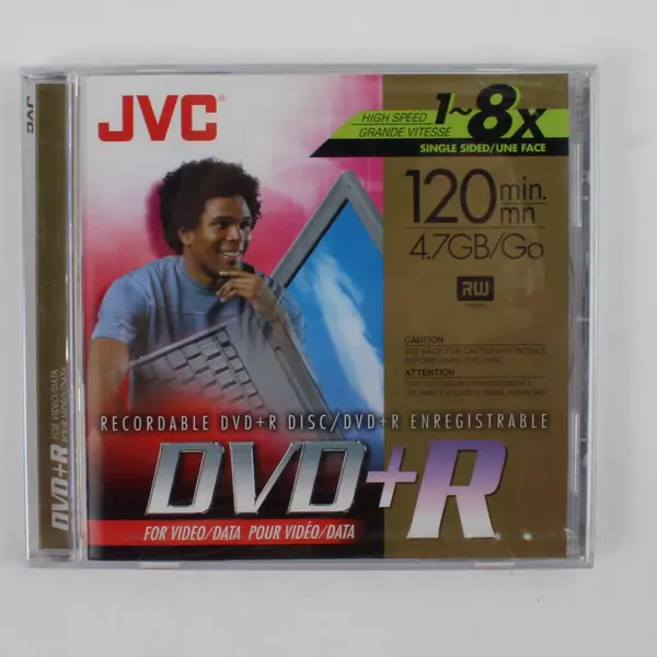 Blank DVD+R Recordable Disc JVC- 4.7GB, 120 mins., VP -R47EU New/Sealed