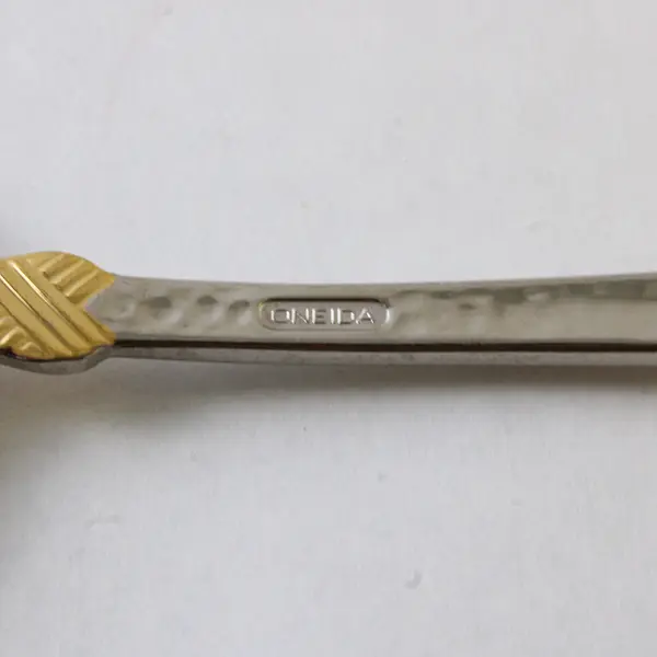 Oneida Tessoro-Black Gold Accent Stainless Solid Serving Fork