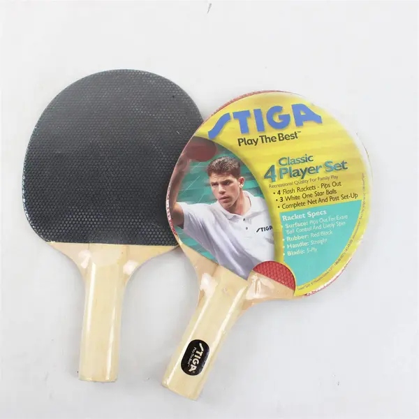 Stiga Table Tennis/Ping Pong Classic 4 Player Set (4 Rackets, 3 Balls, 1 Net)