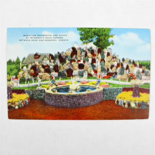 Lot Of 2 Oregon Litho Postcards Crooked River Bridge Petersen's Rock Garden