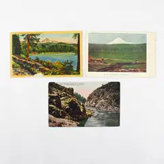 Lot Of 3 Southern Oregon Postcards Mt Pitt Mt Thielsen Diamond Lake Hells Gate