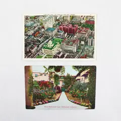 Lot Of 2 Los Angeles California Postcards Downtown Airplane View Hotel Hollywood