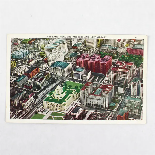 Lot Of 2 Los Angeles California Postcards Downtown Airplane View Hotel Hollywood