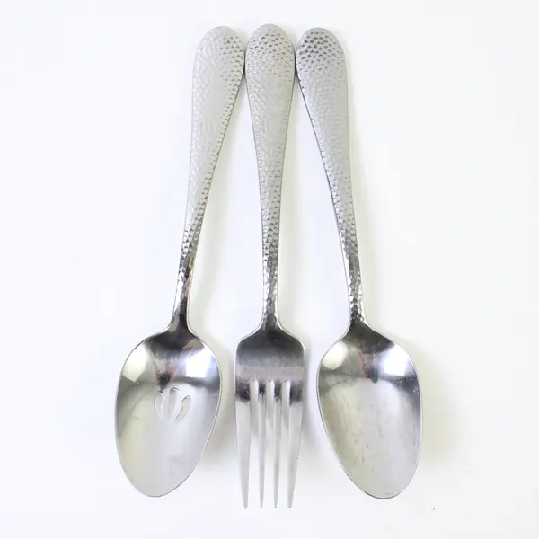 Lot of 3  Oneida Tibet Stainless Serving Fork Pierced Tablespoon & Tablespoon