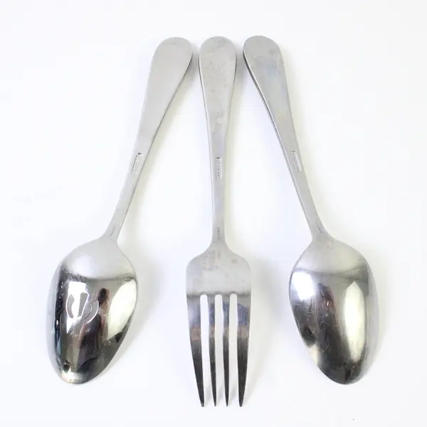 Lot of 3  Oneida Tibet Stainless Serving Fork Pierced Tablespoon & Tablespoon