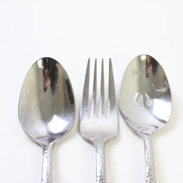 Lot of 3  Oneida Tibet Stainless Serving Fork Pierced Tablespoon & Tablespoon