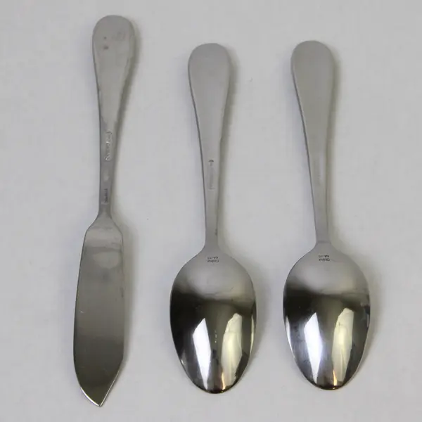 Lot of 3 Oneida Tibet Stainless 2 Teaspoons & Flat Handle Butter Knife