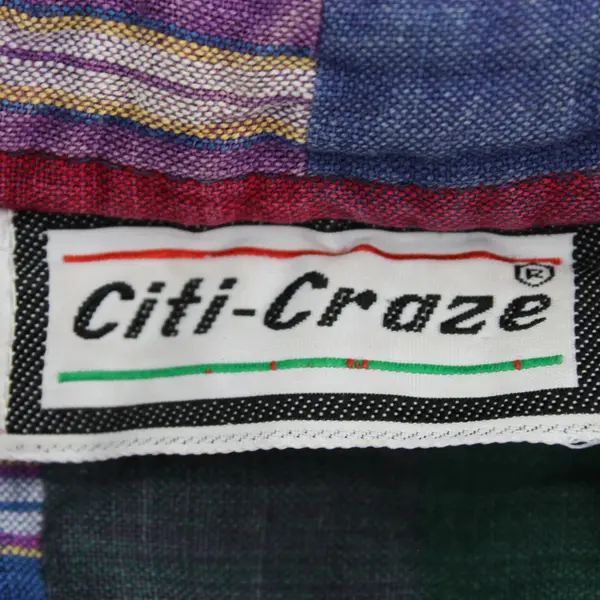 Vtg Citi-Craze Men's M Multicolor Plaid 100% Cotton Button Up Long Sleeve Shirt