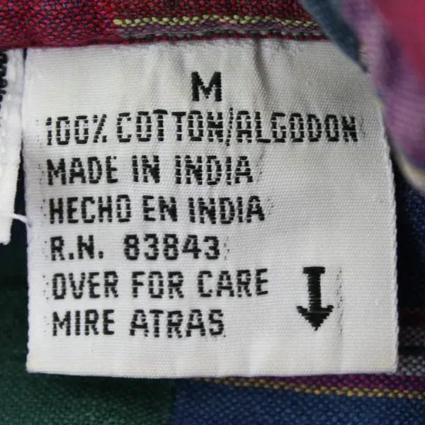 Vtg Citi-Craze Men's M Multicolor Plaid 100% Cotton Button Up Long Sleeve Shirt