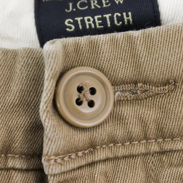 J.Crew Men's 30Wx30L 484 Brown Khaki Slim-Fit Stretch Cotton Blend Pants